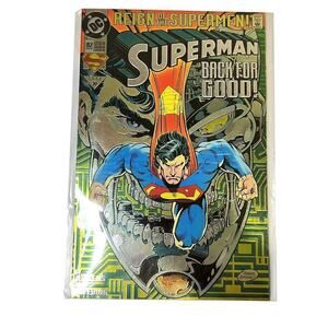 Superman Back For Good #82 DC Comic Reign of Supermen Chromium Foil Cover
